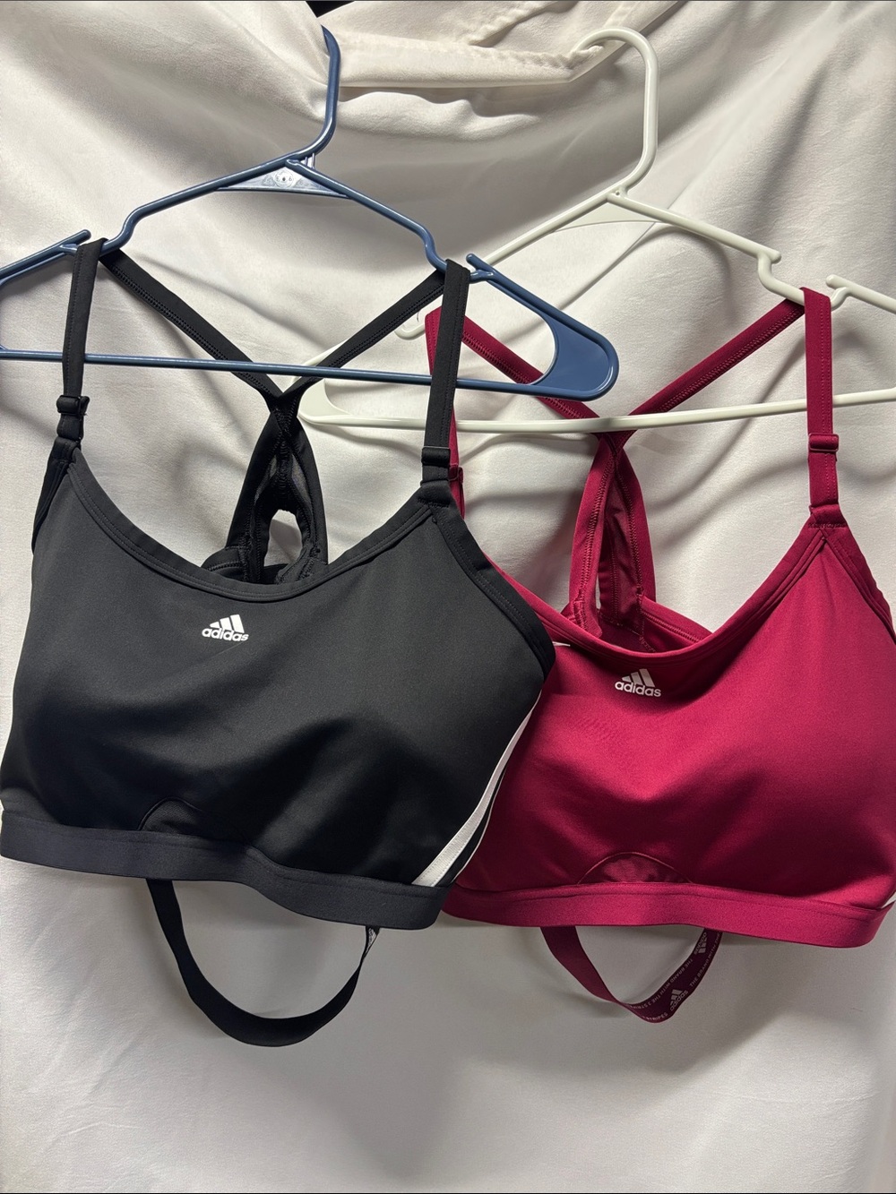 adidas Black & Berry Racerback Sports Bras - Pair